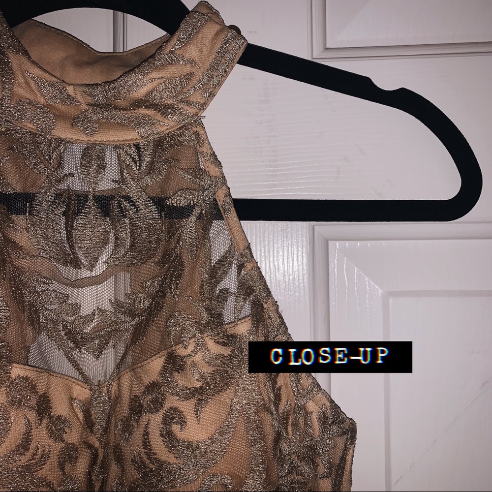 Speechless 2 pc Gold Dress w Glitter Embroidery